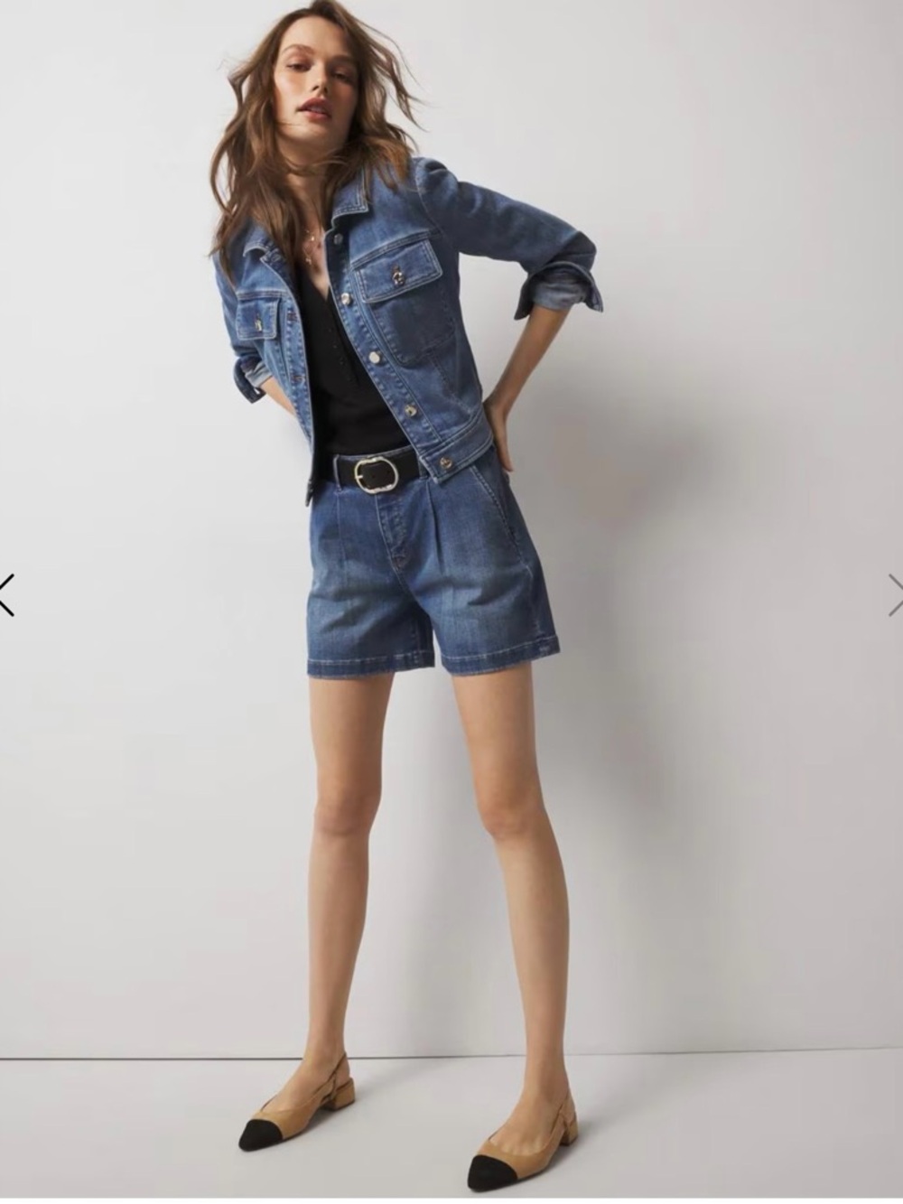 White House Black Market Blue Denim High-Rise Shorts